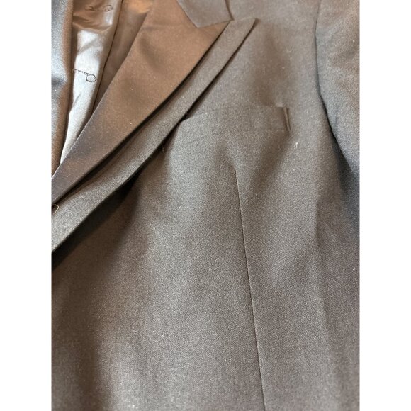 Oscar Dela Renta  Mens Tuxedo Jacket Double Breasted Black Polyester Blend - Picture 4 of 16